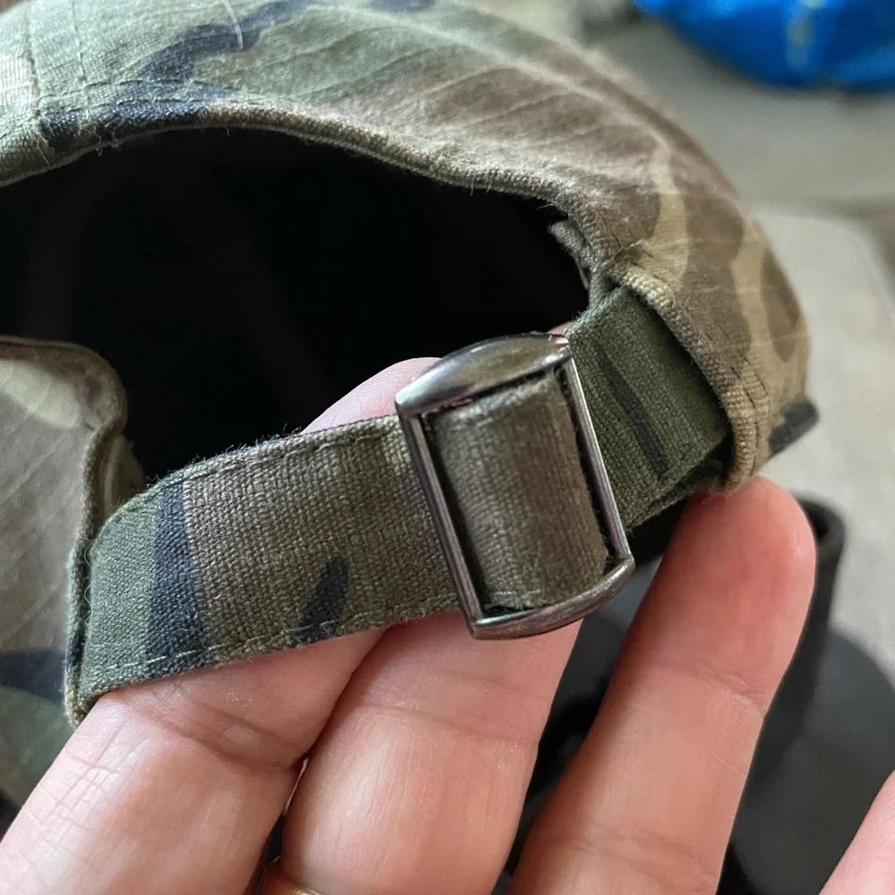 Gap Army Camouflage green buckle strap back embroidered logo trucker cap hat